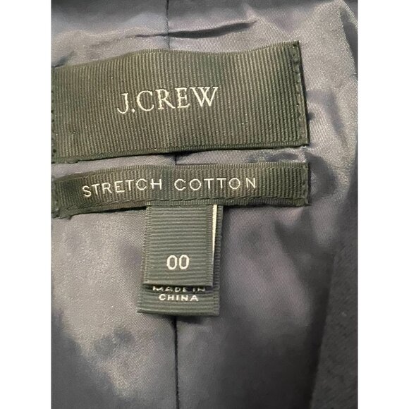 J. Crew Stretch Cotton Navy Blue Blazer Size 00 - Picture 2 of 5